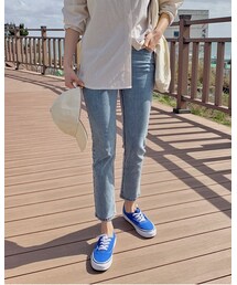 HOTPING | ウエスト内側ゴムスリムストレートウォッシュジーンズ

(デニムパンツ)