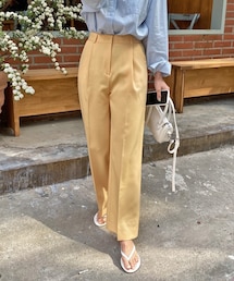 HOTPING | [CHOA]ハイウエストタックシンプルワイドスラックス(その他パンツ)