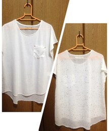 AS KNOW AS PINKY | バック星柄Tシャツ(Tシャツ/カットソー)