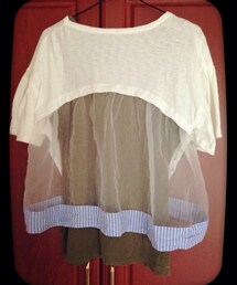 OSMOSIS | 切替バックギャザーTシャツ(Tシャツ/カットソー)