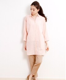 earth music&ecology | 棉麻長版襯衫(カーディガン/ボレロ)