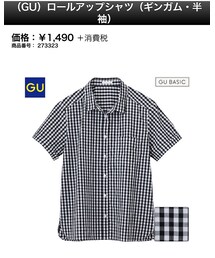 GU | ロールアップシャツギンガム(シャツ/ブラウス)