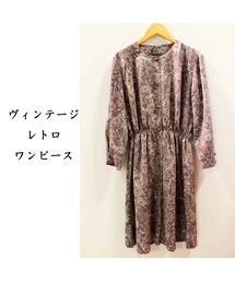 レトロワンピース 花柄(ワンピース)