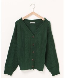 ehka sopo | ケーブル編みショート丈カーディガン (カーディガン/ボレロ)