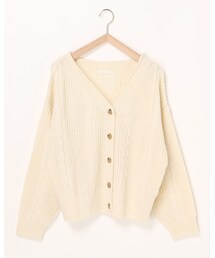 ehka sopo | ケーブル編みショート丈カーディガン(カーディガン/ボレロ)