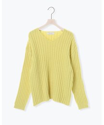 Melan Cleuge | ワイドリブVネックプルオーバー　¥4,389(税込)(ニット/セーター)