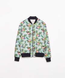 ZARA | 火烈鳥圖案夾克(ノーカラージャケット)