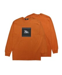 THE WRAP CLOSET / BOX LOGO L/S TEE（ORANGE）(Tシャツ/カットソー)