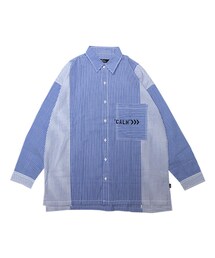 CALM. STRIPE PANEL OVERSIZE L/S SHIRTS(シャツ/ブラウス)