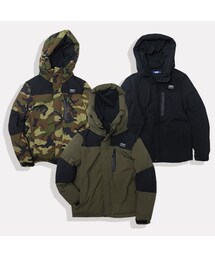 GIMME FIVE PUFFY JACKET HOODIE（OLIVE）(ダウンジャケット/コート)