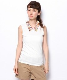 Kastane | シャツ衿ノースリーブプルオーバー(タンクトップ)