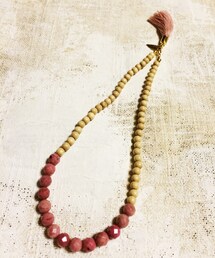 SENBAロードナイトとウッドビーズのネックレス(ネックレス)