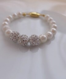 SENBA | ペイントパールとラインストーンボールのブレスレット
http://www.creema.jp/exhibits/show/id/616252(ブレスレット)