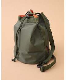 BRIEFING | REVERSIBLE DUAL DRAWSTRING POUCH (OLIVE /ORANGE)(ショルダーバッグ)