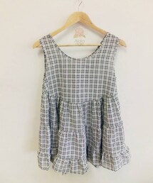 Alala Age | 日系可愛格子小傘洋裝（color:black,blue)(ワンピース)