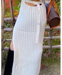 Rosarymoon | back-open cable dress ￥23760(ワンピース)