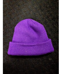 むらさき色ニット帽(ニットキャップ/ビーニー)