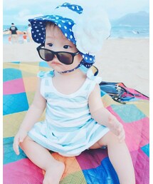 Fancy Baby | blue dot hat with flower(キャップ)