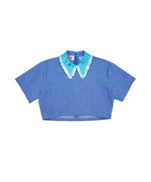 YESAH | Sea Gems Collar Crop Blue(その他トップス)