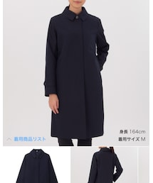 無印良品 | 綿混撥水ステンカラーコート　婦人Ｍ・ネイビー(ステンカラーコート)