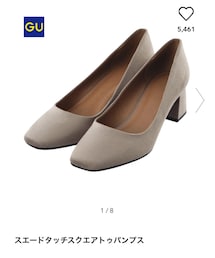 GU | GU WOMEN スエードタッチ スクエアトゥパンプス 05 GRAY M(パンプス)