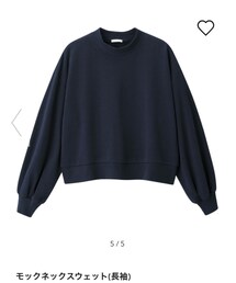 GU | GU WOMEN モックネットスウェット(長袖)+E 69 NAVY M(スウェット)