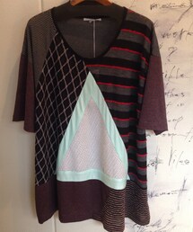 MACARONIC | 切り替え三角Tee(Tシャツ/カットソー)
