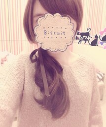 不明 | 髪型➡︎シャツからの使ってないリボンでヘアゴムにしてみた꒰*´∀`*꒱(ヘアゴム)