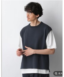 GLOBAL WORK | 抗菌リネン混ニットベスト(ベスト)