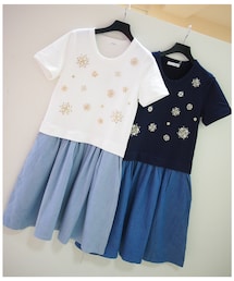 rous | ビジューSWEATデニムSK OP（36）(ワンピース)