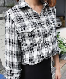 rous | ダブルガーゼチェックシャツ(シャツ/ブラウス)