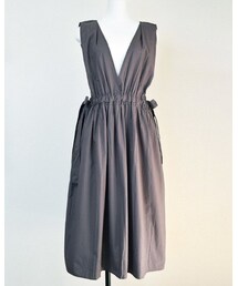 no brand | 【Marient 】VネックコットンギャザーOP(ワンピース)