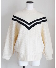 no brand | [NEW]VラインケーブルKNITPO(ニット/セーター)