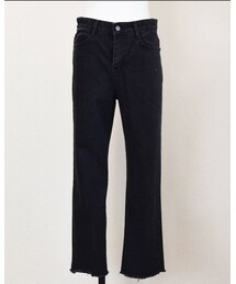 no brand | [ NEW] ブラックストレートデニム(デニムパンツ)