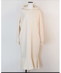 no brand | [ NEW ]フーディフリルスウェットロングOP(ワンピース)