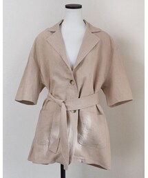 no brand | [ NEW ]リネンハーフJK(テーラードジャケット)