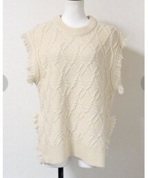 no brand | 【Marient】フリンジケーブルニットベスト(ベスト)