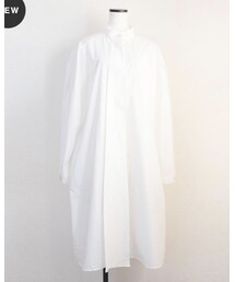 no brand | 【Marient】タイプライターコットンスタンドシャツOP(ワンピース)