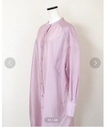 Marient | シアースタンドカラーシャツワンピ(シャツワンピース)