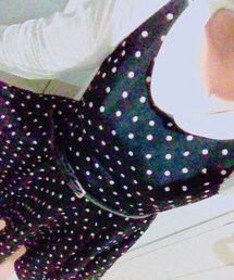 earth music&ecology | 黒いドットのワンピース👗💓
所々ハートがあるので探してみて👀💓(ワンピース)