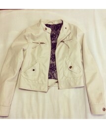 レザージャケット(白)(ノーカラージャケット)