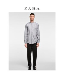 ZARA | zara 淺灰修身立領襯衫(シャツ/ブラウス)