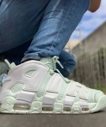 NIKE | モアテン ベアリーグリーンミント   中古で18000円    足が5.5〜26に対して27の百均の厚底中敷で履けてます。(スニーカー)