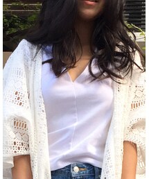 ZARA | cropped v neck t-shirt(トップス)