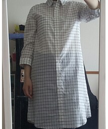 LeO ATLaNTE | 白チェックシャツワンピ(シャツワンピース)