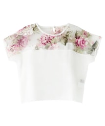 GRL | オーガンジーフラワー切替(Tシャツ/カットソー)