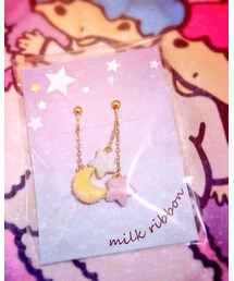 milk ribbon | イヤリング