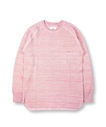 bukht | bukht [ BIG WAFFLE-MIX YARN- ] MIX.PINK(Tシャツ/カットソー)