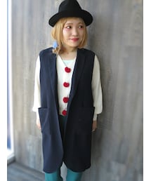 I am I in fact... | クロケジャガードノースリーブJK(その他アウター)