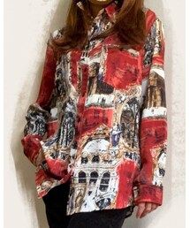melange | セレクトショップっぽいとこで買った派手なシャツ！ほんとは青いのが美しかった。顔に合わないので赤いのを買った。(シャツ/ブラウス)